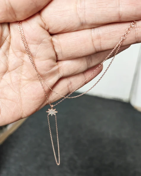 Yıldızlı Zirkon Taşlı Gümüş Şahmeran - Resim 5