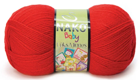 Nako Lüks Minnoş Örgü Bebe İpi 207 Alev Kırmızı