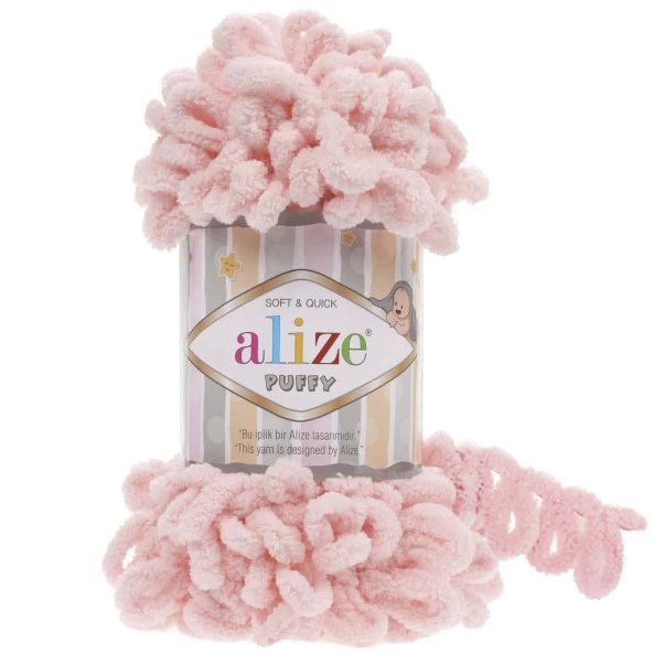 Alize Puffy El Örgü İpi 340 Pudra Pembe