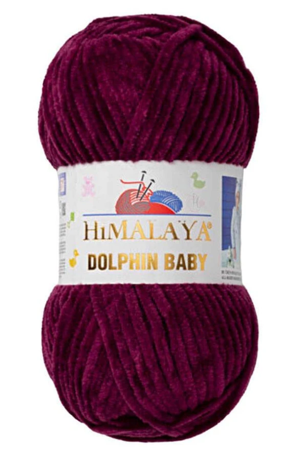 Himalaya Dolphin Baby Kadife Örgü İpi 80339 - Mürdüm