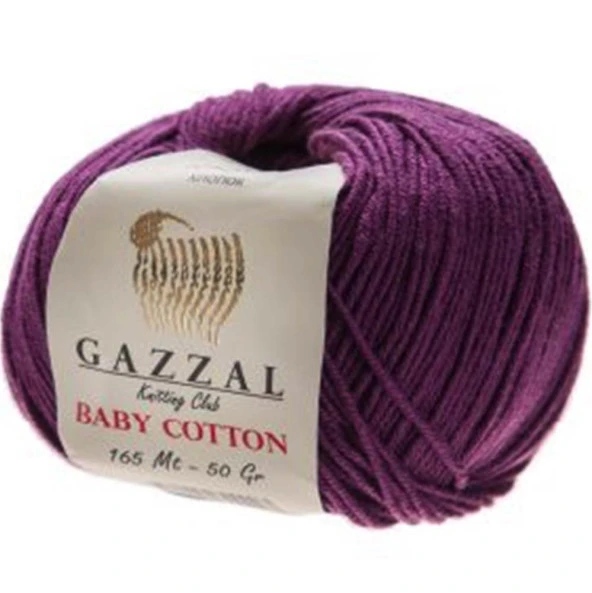 Gazzal Baby Cotton Örgü İpi 3441 Mürdüm
