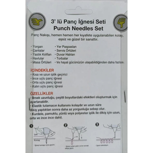 Yabalı 3lü Punch İğnesi Seti Ybl-081 - 5