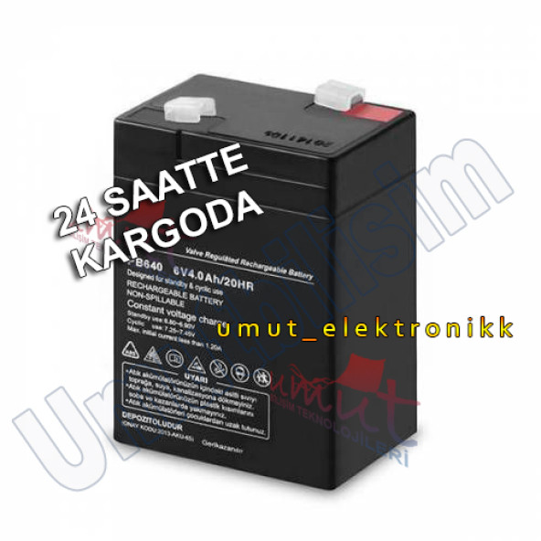 HHM - Ttec 6V 4Ah Bakımsız Kuru Akü 4 Amper 6 Volt Battery - 1