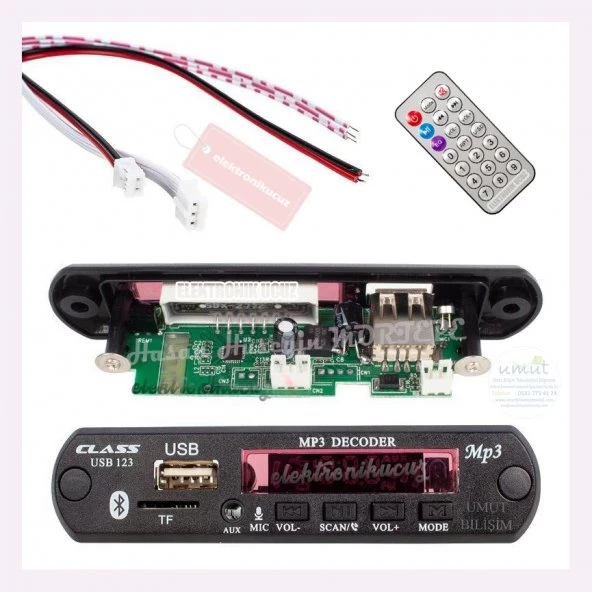 12 Volt Fiat Linea Bluetoothlu Oto Teyp Usbsd Çevirici Aux Kumandalı Mp3 Müzik Board