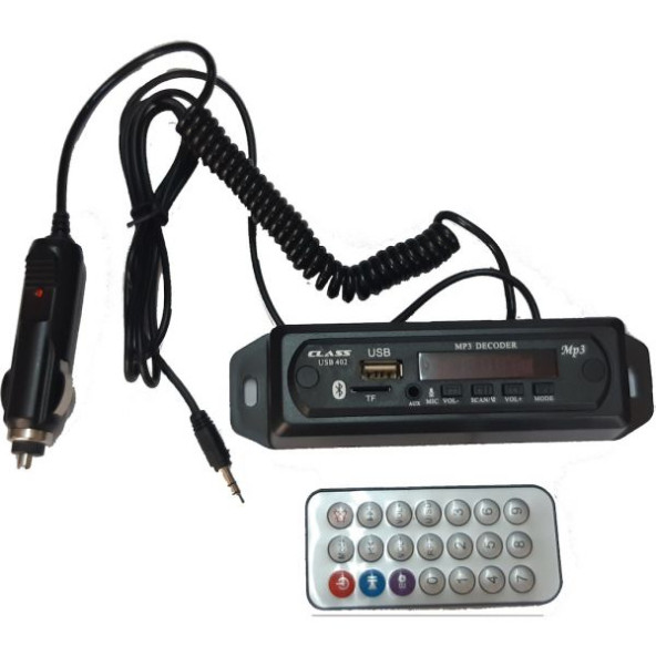 Oto Bluetooth Aux Çevirici Modül Konuşma Özellikli Mikrofon Özellikli Class-USB402 - 3