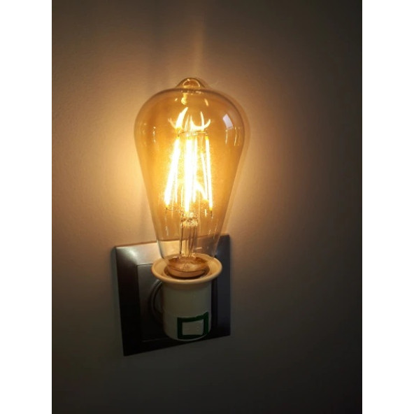 220 VOLT AÇMA KAPAMA ANAHTARLI DUY - E27 DUYLU FİŞ E27 DUYLU AMPUL TAKILABİLEN FİŞ PRİZ - 6