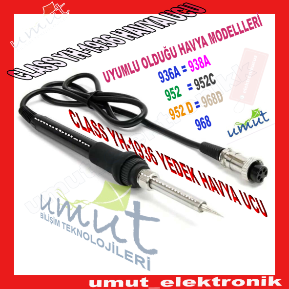Yedek Havya Kolu Sapı Tutacağı Elcik 852D 907A 968D 952C 952D 952 936A 937D 938A 1936A 5 Pinli uyumlu - 3