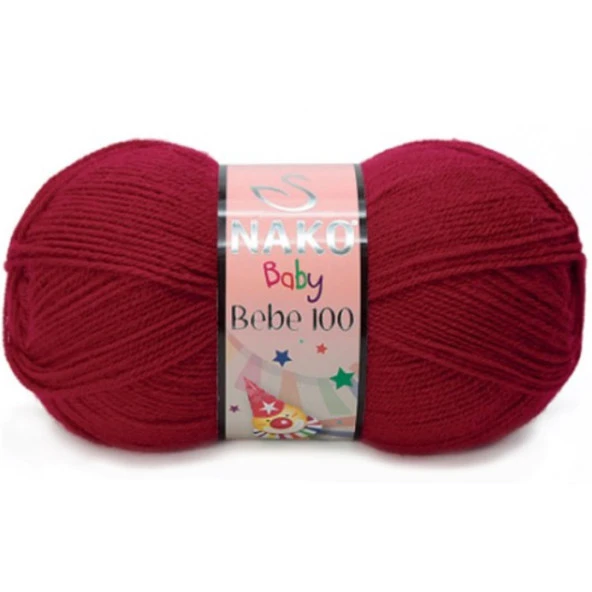 Nako Bebe 100 Örgü Bebe İpi 3641 Koyu Kırmızı - 1