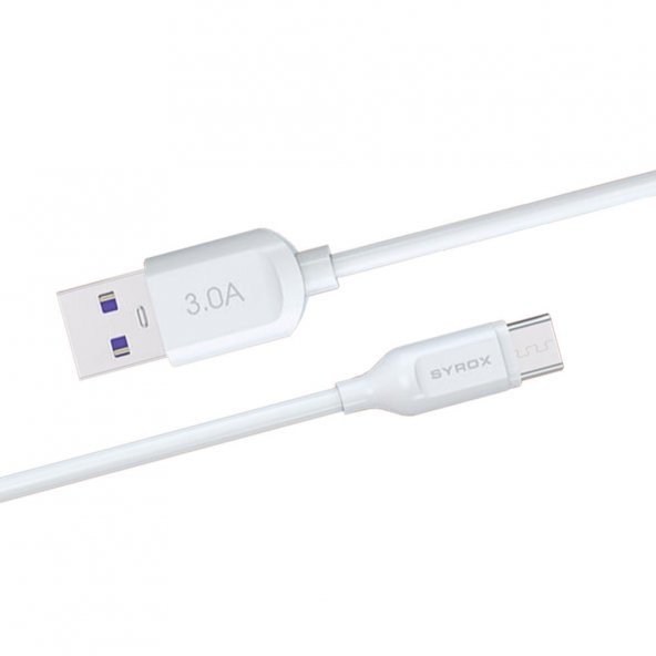 Micro USB Girişli Tablet ve Telefonlara Uyumlu Hızlı Şarj ve Data Kablosu 1mt 3.0A 18W Beyaz