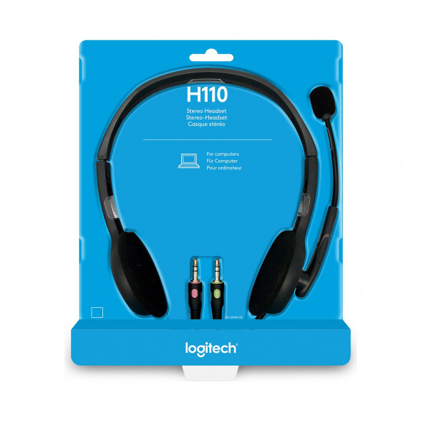 Logitech H110 Kablolu Stereo Kulaklık - Gri - 5