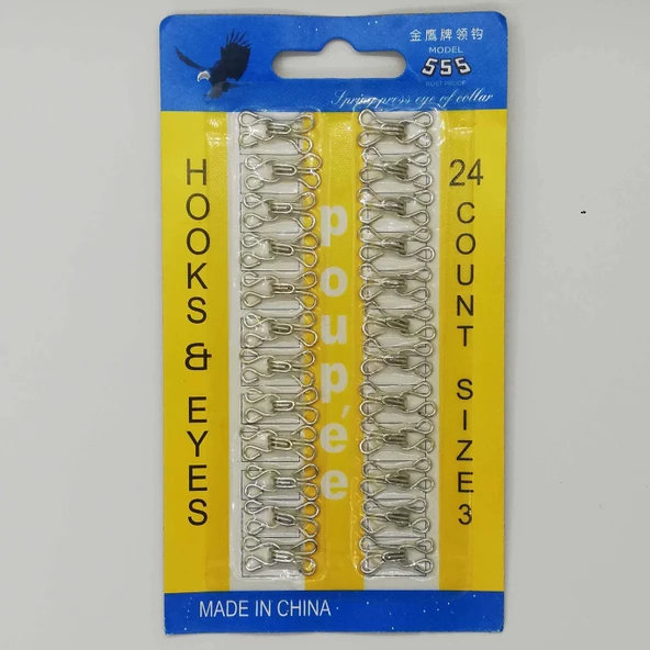 Metal Agraf Kopça No 3 ( 24 Adet ) - Resim 2