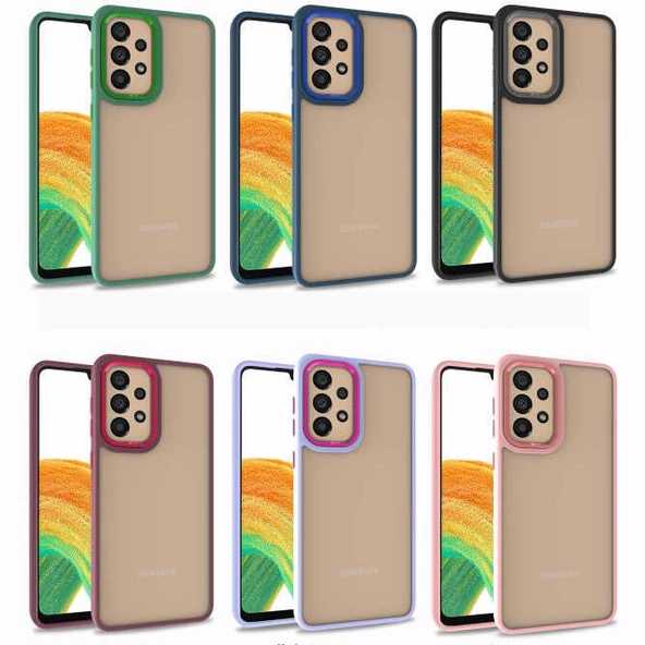 Galaxy A72 Kılıf Zore Flora Buton,Kenar Çevresi Renkli Kılıf - 10