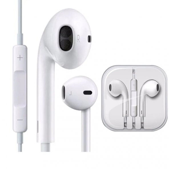 Syrox Kulak İçi Orjinal Kulaklık Mikrofonlu Ses +- Duraklatma 3.5mm Aux Mikrofonlu Beyaz Renkli