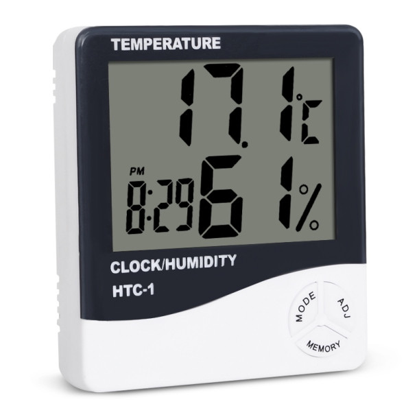 Htc-1 Dijital Termometre Sıcaklık ve Nem Ölçerli Masa Saati Alarm Fonksiyonlu
