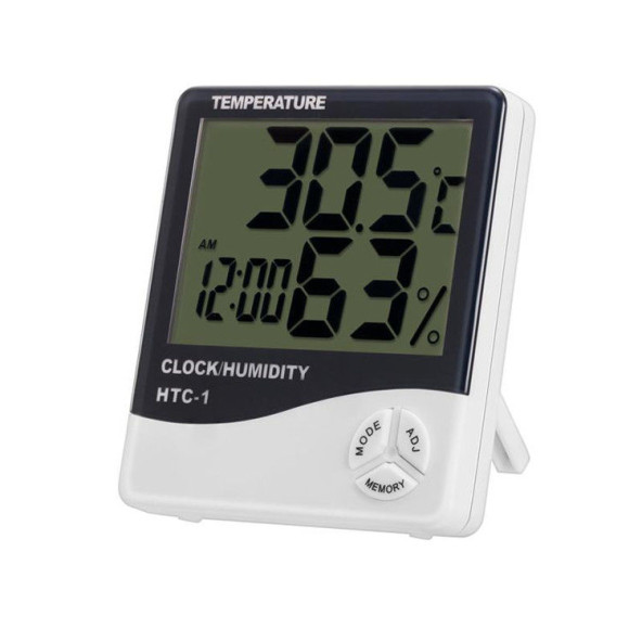 Htc-1 Dijital Termometre Sıcaklık Ve Nem Ölçer Masa Saati Alarm
