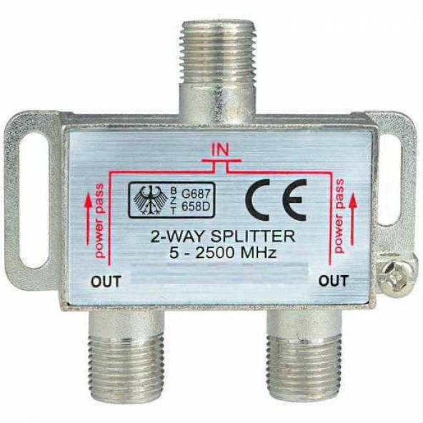 Class Dz-12 1 Giris 2 Çıkıs Kablo Tv Uydu Anten Çoklayıcı 2li Splitter - 2