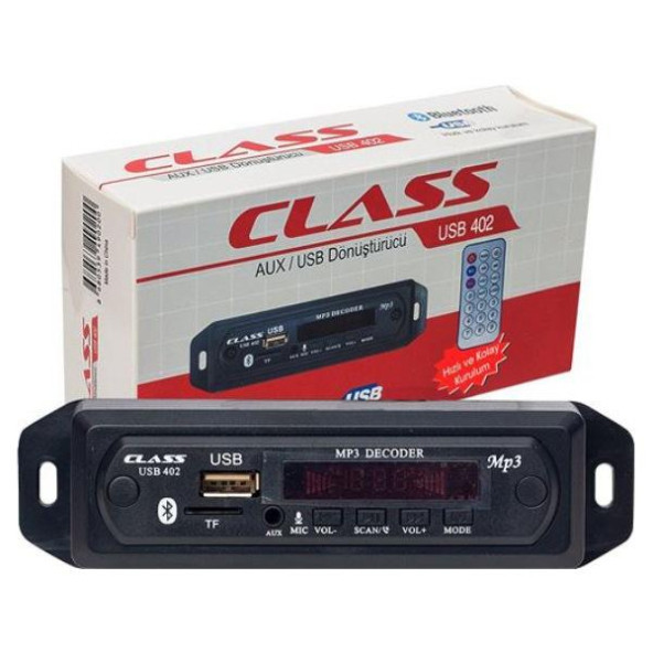 Class 402 Araç Oto Teyp Aux Usb Sd Çevirici Dönüştürücü ve Bluetoothlu Model - 2