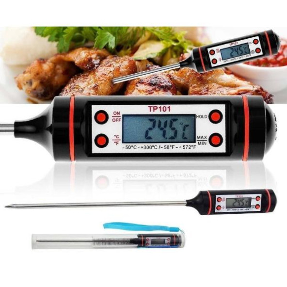 Yemek, Gıda Dijital Sıcaklık Ölçer  Termometre Digital Sıvı ve Sıcaklık Ölçme - 2