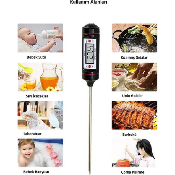 Dijital Mutfak Termometresi Dijital Termometre Süt Mama Kek Börek Su Bebe Banyo Suyu Ölçme - 2