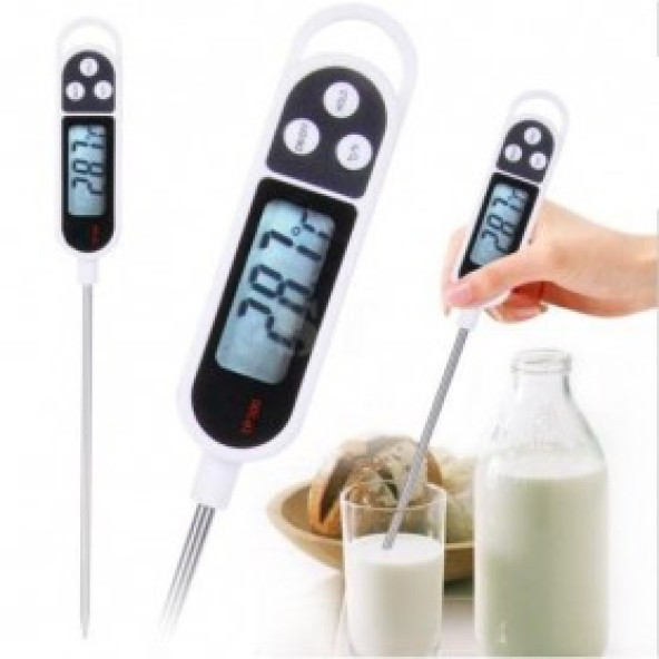 TP300 Daldırma Tipi Termometre Dijital Mutfak Termometresi Süt Mama Kek Börek Su Bebe Banyo Suyu Ölçme