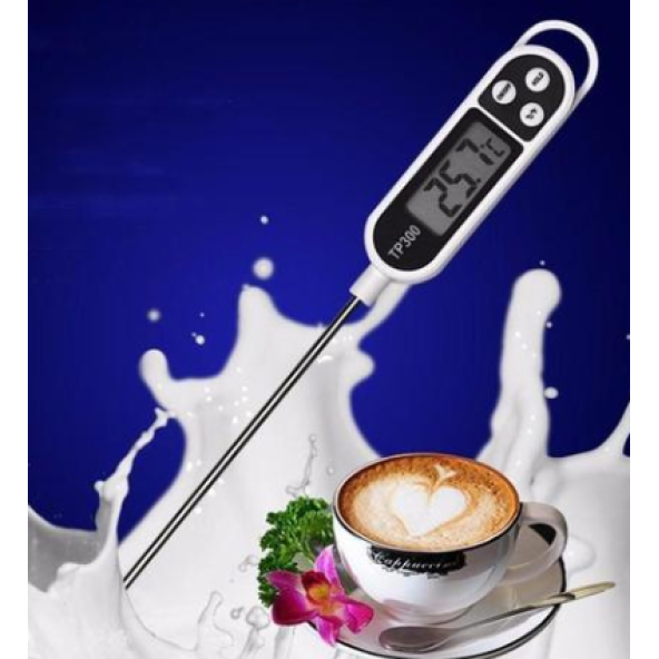 TP300 Daldırma Tipi Termometre Dijital Mutfak Termometresi Süt Mama Kek Börek Su Bebe Banyo Suyu Ölçme - 2