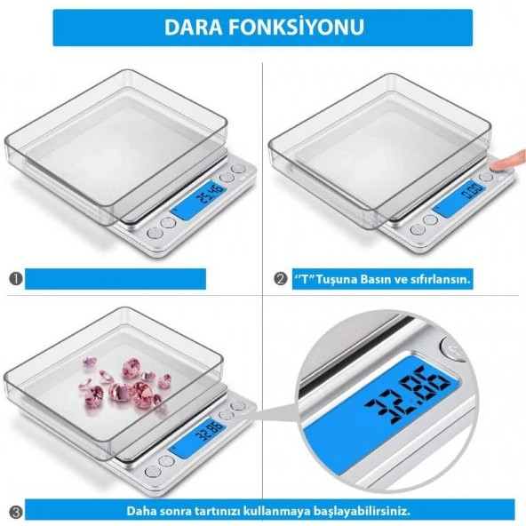 Dijital Hassas Mutfak Terazisi 500 Gr - Dijital Mutfak Tartısı - Dijital Hassas Mutfak Tartısı 500 Gr - 5