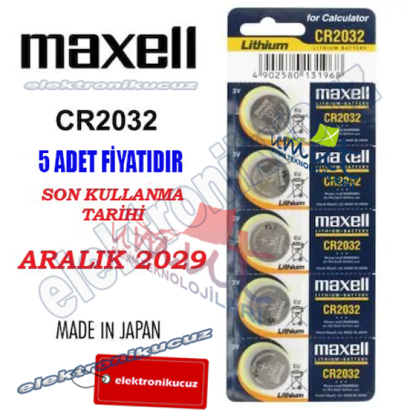 CR2032 3VoLt Lityum Para Pili 5li Saat Pili Düğme Pil - AYNI GÜN HIZLI GÖNDERİM