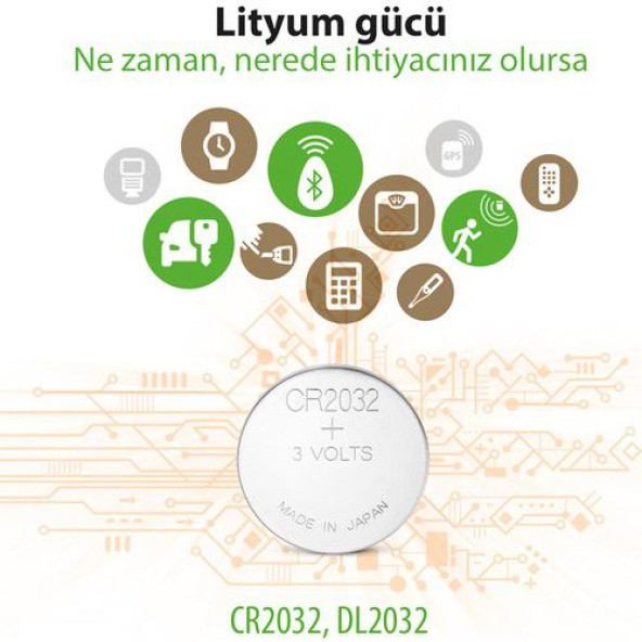 5 ADET GP CR2032 CR 2032 Lithium CELL Battery 3V 3 VOLT CR2032 DL2032 GP 2032 BİOS KUMANDA Para PiL - 6