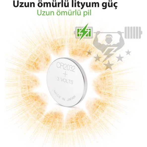 5 ADET GP CR2032 CR 2032 Lithium CELL Battery 3V 3 VOLT CR2032 DL2032 GP 2032 BİOS KUMANDA Para PiL - 7
