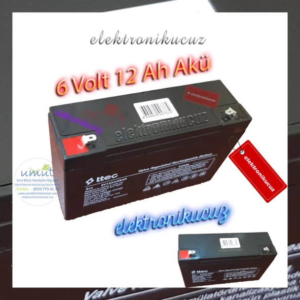 6 VOLT 12 AMPER JEEP,MOTOR,OYUNCAK ARAÇ ARABA AKÜSÜ 6V 12AH KURU AKÜ 6V12 -ŞARJ EDİNİZ-