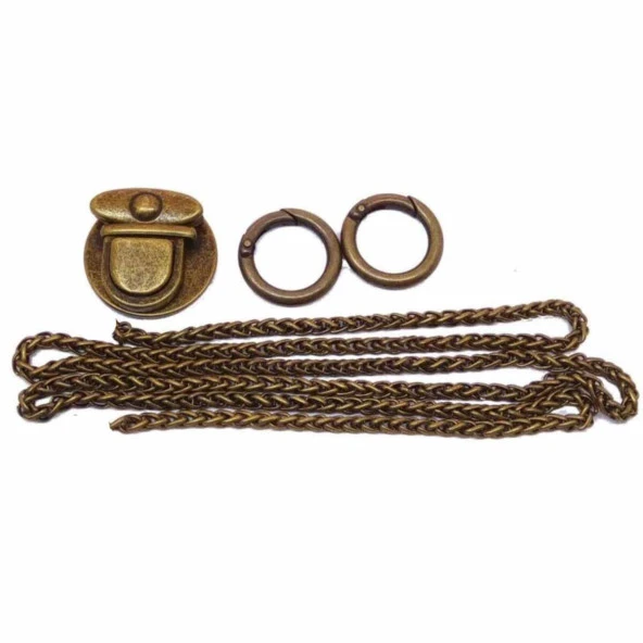 Çanta Zinciri Seti ( Antik ) Bronz