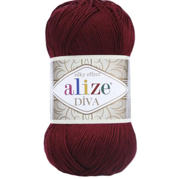 Alize Diva El Örgü İpi 57 Bordo
