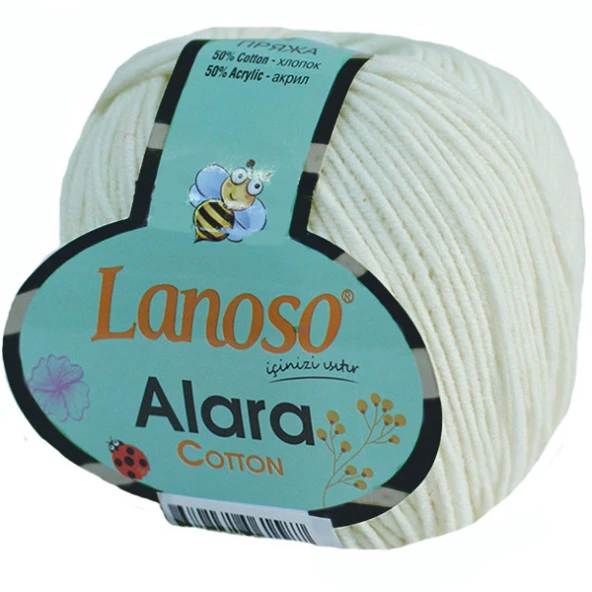 Lanoso Alara Amigurumi Örgü İpi 902 Kırık Beyaz