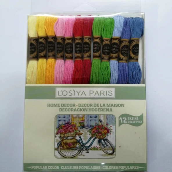 Muline Set - Kanaviçe İp Seti 12 Li Set ( Yeşil Kutu )