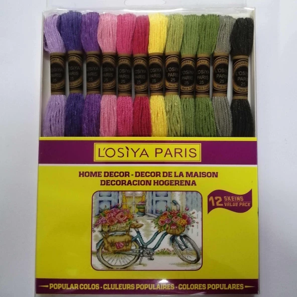 Muline Set - Kanaviçe İp Seti 12 Li Set ( Sarı Kutu )