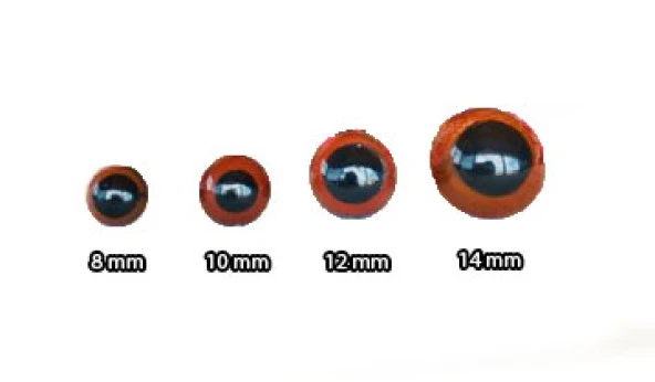 Kilitli Göz Kahverengi 10 Mm ( 5 Çift )