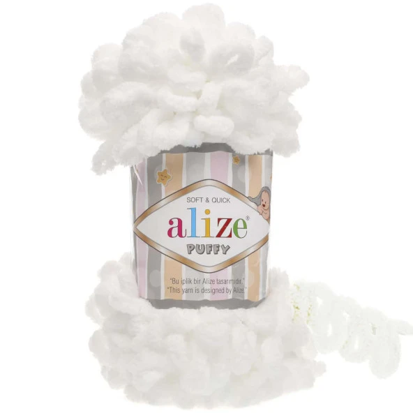 Alize Puffy El Örgü İpi 55 Beyaz