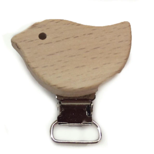 Figürlü Ahşap Emzik Klipsi Kuş