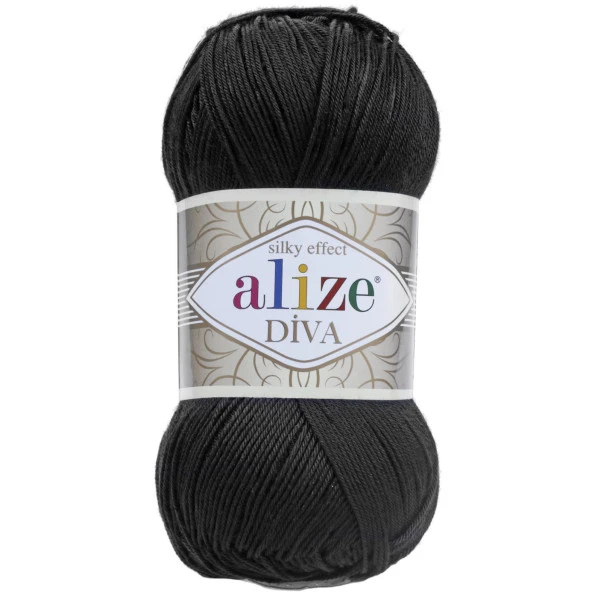 Alize Diva El Örgü İpi 60 Siyah