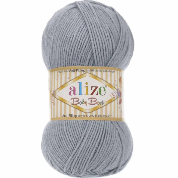 Alize Baby Best El Örgü Bebe İpi 119 Gümüş Gri