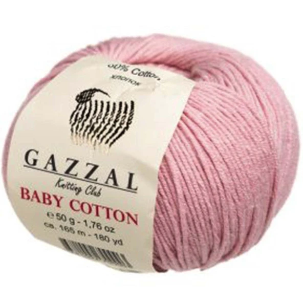 Gazzal Baby Cotton Örgü İpi 3444 Bebe Pembe