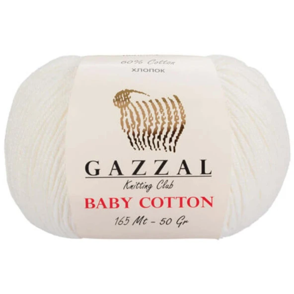 Gazzal Baby Cotton Örgü İpi 3410  Ekru