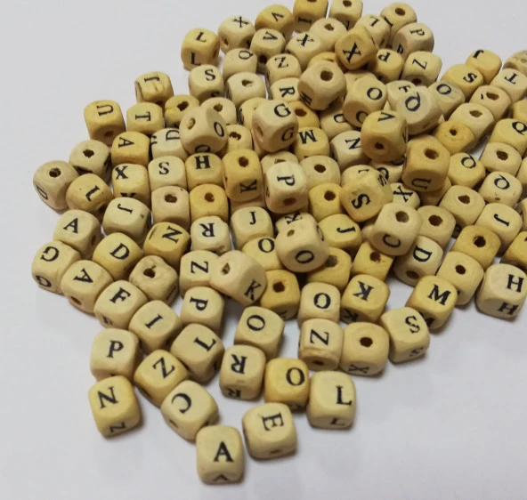 Ahşap Harf Boncuk  10 Mm ( Adet )