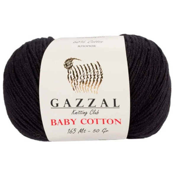 Gazzal Baby Cotton Örgü İpi 3433 Siyah