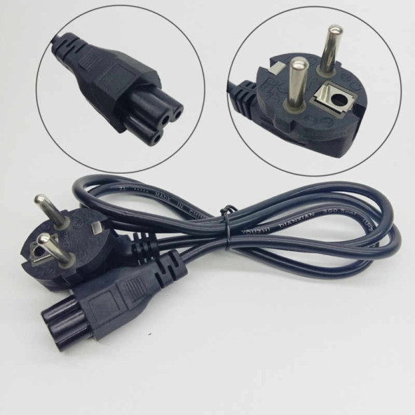 NOTEBOOK ADAPTÖR ŞARJ KABLOSU - Asus HP Dell Lenovo Dizüstü Bilgisayar Monitörü YONCA POWER KABLOSU - 2