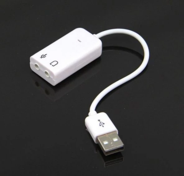 Ses Kartı Bozuk olan için çözüm Virtual 7.1 Beyaz USB Ses Kartı Usb Sound Adaptör