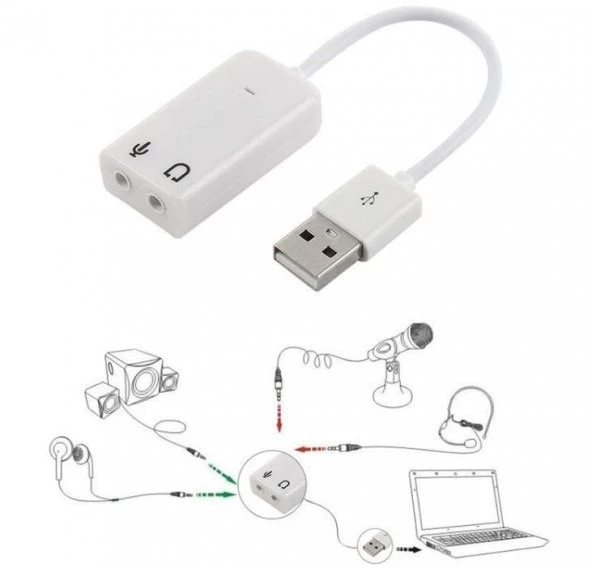 YENİ NESİL USB SES KARTI 7.1 TAK ÇALIŞTIR USB SES KARTI - 3