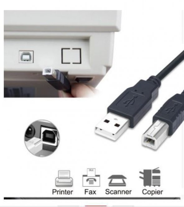 YAZICI KABLOSU ARA PRİNTER USB BAĞLANTI BAĞLAMA KABLO NETWORK LAZER HP CANON Brother