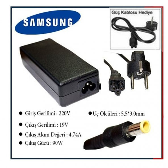Samsung Np-r580-js01tr, Np-r580-jt01tr Laptop Adaptörü Şarj
