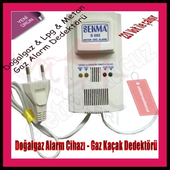METAN (DOĞAL GAZ) GAZ ALARM DEDEKTÖRÜ , DOĞALGAZ ALARM DEDEKTÖRÜ GAZ ALARM CİHAZI LPG ALARMI - 2
